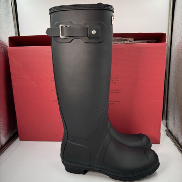 Hunter Original Tour Tall Boot, Black Winter, Rain Boot, Women’s Size 9 New - Picture 2 of 15